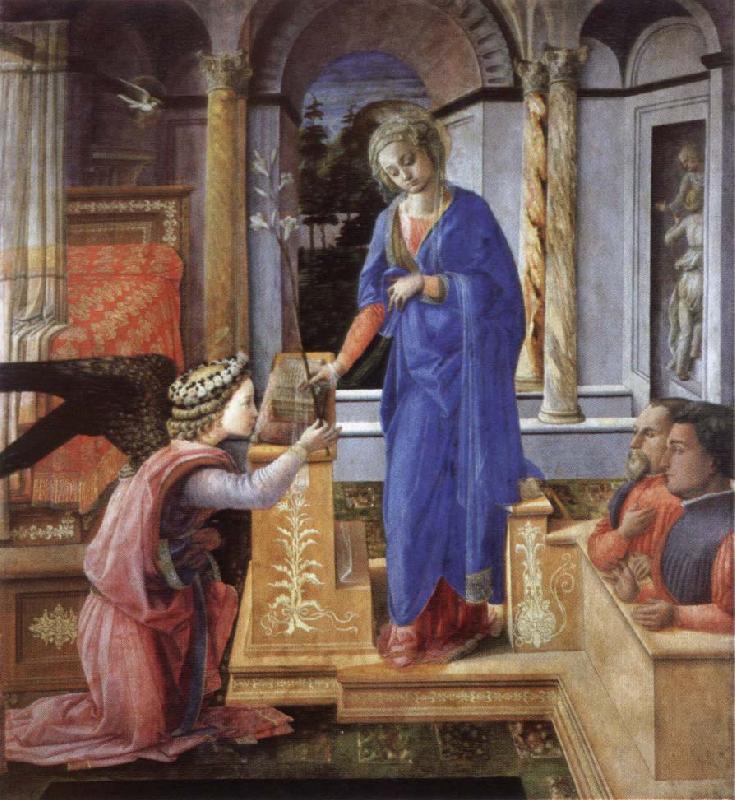 Fra Filippo Lippi The Annunciation with two kneeling donors Germany oil painting art